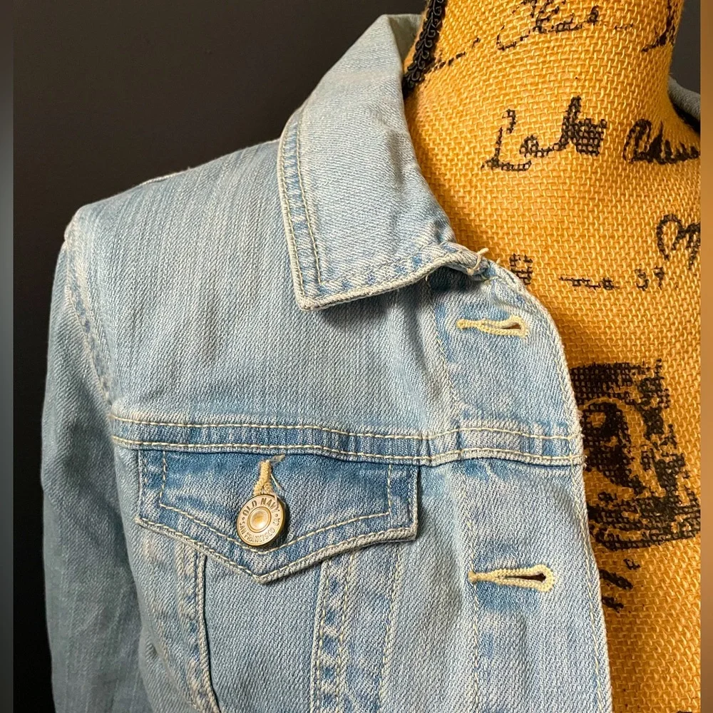 Small Petite Old Navy Shrunken Denim Jacket Light - Picture 6 of 7